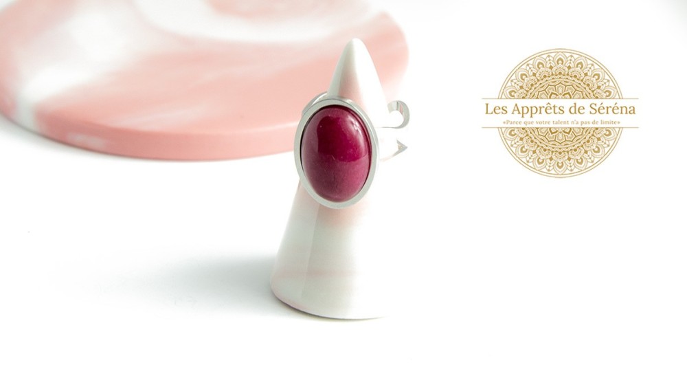 Bague support cabochon 13x18mm en acier inoxydable argent