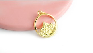copy of Pendentif fleur orchidée en acier émaillé fuchsia