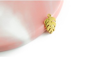 copy of 4 Pendentifs feuille de Monsterosa deliciosa acier 304