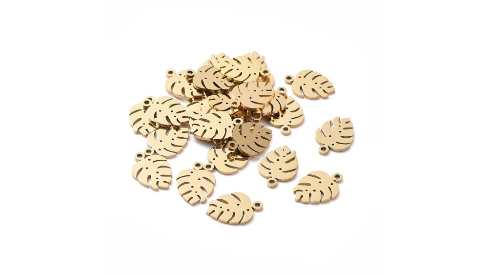 pendentif monstera 18k