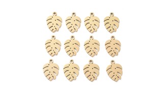 pendentif monstera or