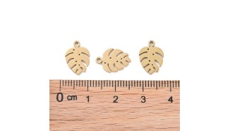copy of 4 Pendentifs feuille de Monsterosa deliciosa acier 304