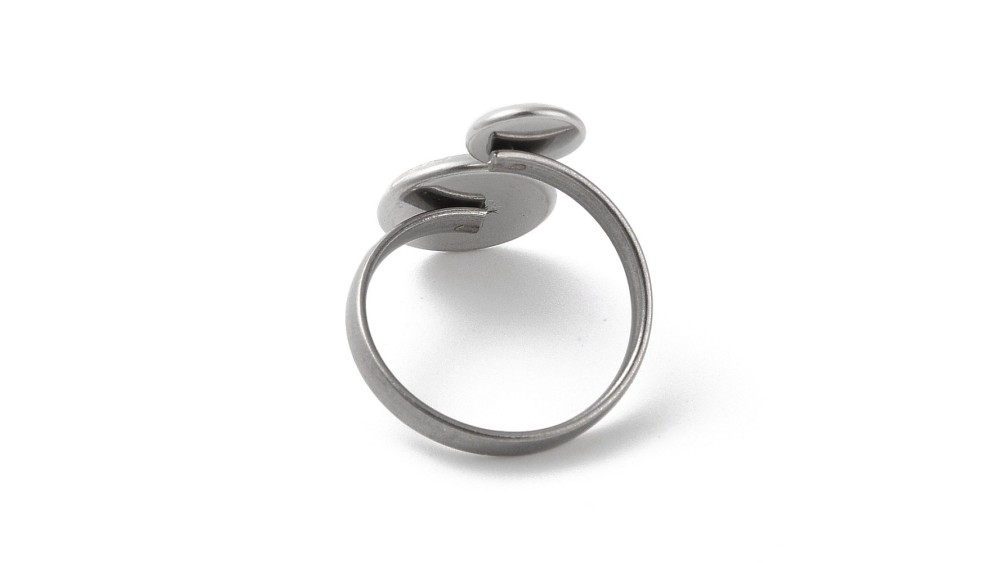 bague acier argent
