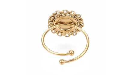 Bague ronde support cabochon 6mm acier inoxydable or