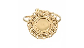 Bague ronde support cabochon 6mm acier inoxydable or