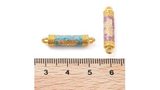 Connecteur  rouleau de prière émaillé en zamak or pour bijoux création