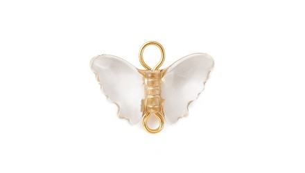Pendentif papillon transparent en acrylique attache acier inoxydable