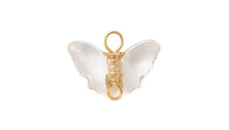 Pendentif papillon transparent en acrylique attache acier inoxydable