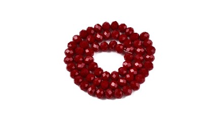 50 perles abaques à facettes 8x6mm bordeaux  pour création DIY