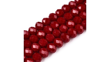 50 perles abaques à facettes 8x6mm bordeaux  pour création DIY