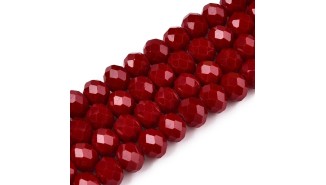 50 perles abaques à facettes 8x6mm bordeaux  pour création DIY
