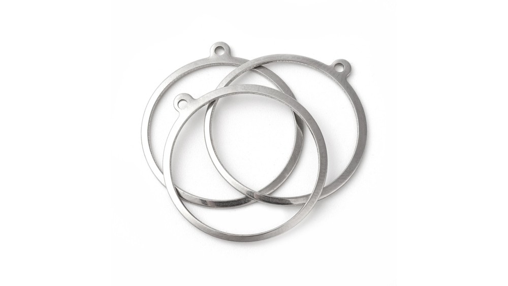 pendentif anneau acier