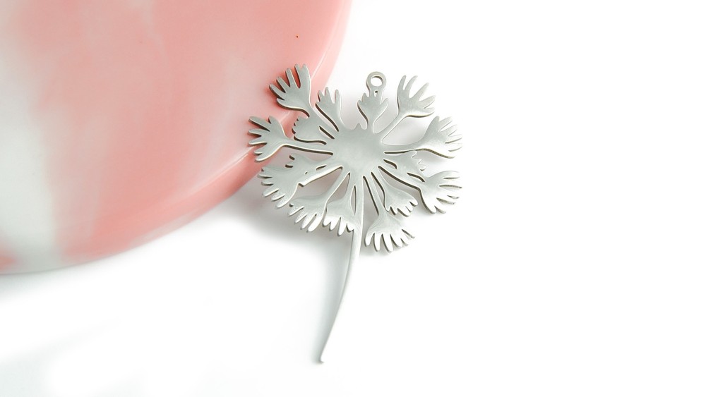 Pendentif dandelions en acier inoxydable argent pour  DIY