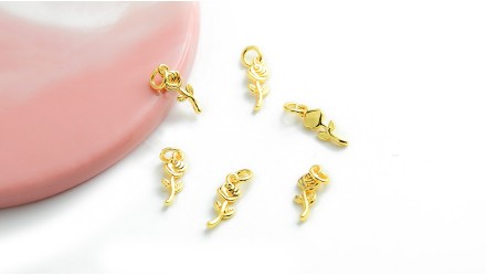 copy of Pendentif goutte allongée en laiton plaque or 24k