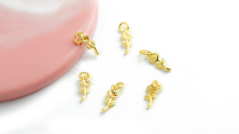 copy of Pendentif goutte allongée en laiton plaque or 24k