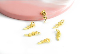 copy of Pendentif goutte allongée en laiton plaque or 24k