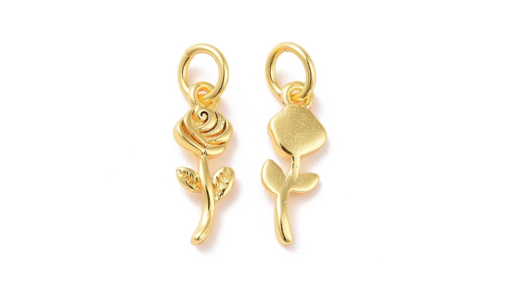 copy of Pendentif goutte allongée en laiton plaque or 24k