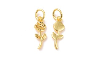 copy of Pendentif goutte allongée en laiton plaque or 24k