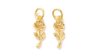 copy of Pendentif goutte allongée en laiton plaque or 24k