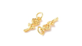 copy of Pendentif goutte allongée en laiton plaque or 24k