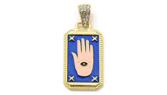 pendentif main bleu
