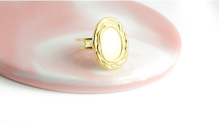 copy of Support bague lichen en acier inoxydable 304 plaqué or 18k