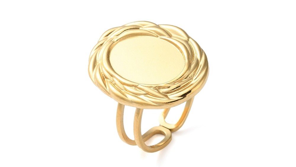 copy of Support bague lichen en acier inoxydable 304 plaqué or 18k