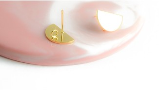 copy of Puces d'oreille feuille en laiton plaqué or 18k