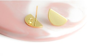 copy of Puces d'oreille feuille en laiton plaqué or 18k