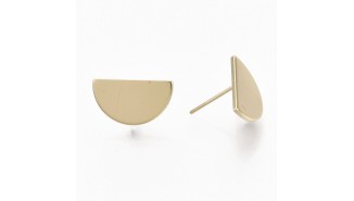 copy of Puces d'oreille feuille en laiton plaqué or 18k