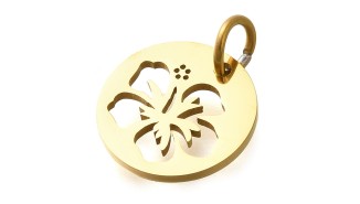Pendentif fleur d'Hibiscus 18k