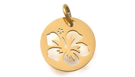 Pendentif fleur d'Hibiscus or