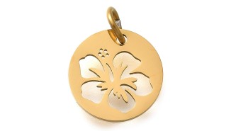 Pendentif fleur d'Hibiscus or