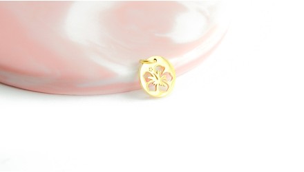 copy of Pendentif feuille en acier inoxydable plaqué or 18k