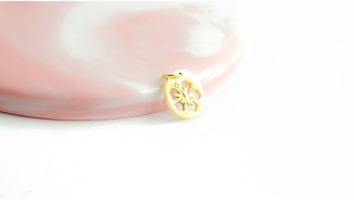 Pendentif fleur d'Hibiscus plaqué or