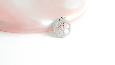 copy of Pendentif feuille en acier inoxydable plaqué or 18k