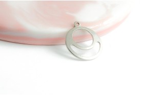 copy of Connecteur rond 18mm x 4 en acier inoxydable  plaqué or 24k