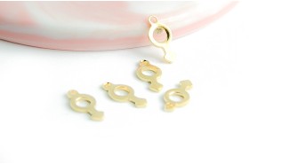 Pendentifs x 10 signe masculin en acier inoxydable plaqué or 18k