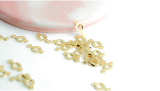 Pendentifs x 10 signe masculin en acier inoxydable plaqué or 18k