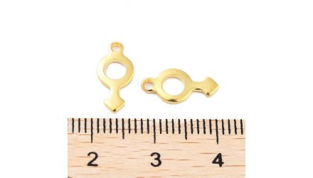 Pendentifs x 10 signe masculin en acier inoxydable plaqué or 18k