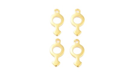 Pendentifs x 10 signe masculin en acier inoxydable plaqué or 18k