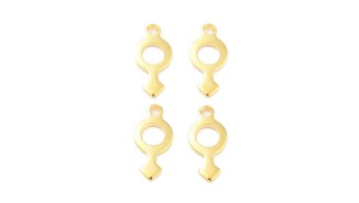 Pendentifs x 10 signe masculin en acier inoxydable plaqué or 18k