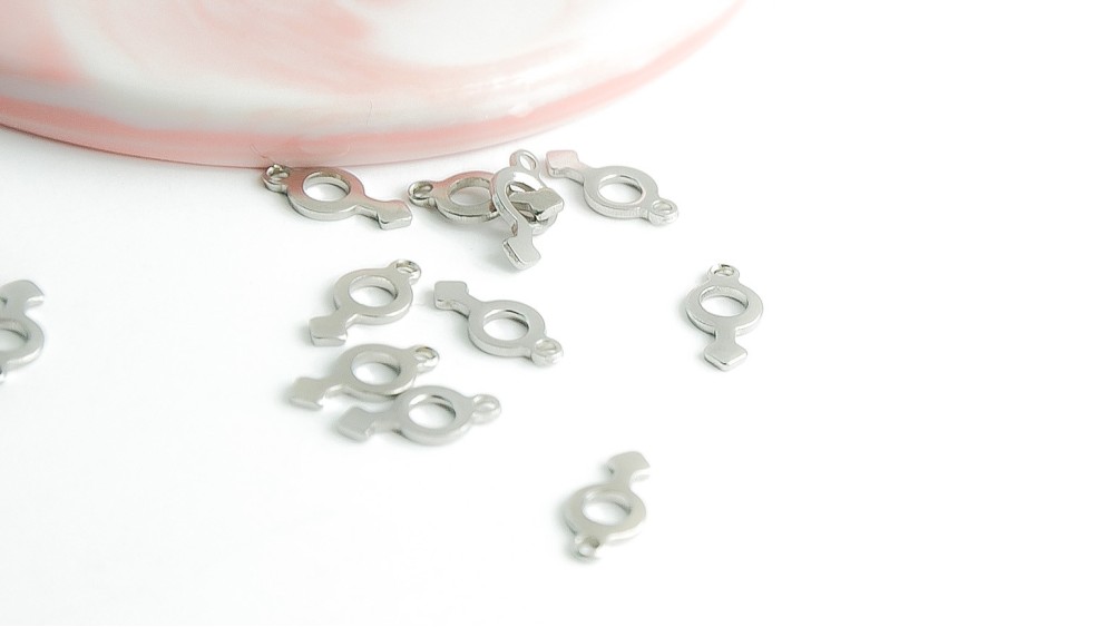 copy of Pendentifs x 10 signe masculin en acier inoxydable plaqué or 18k