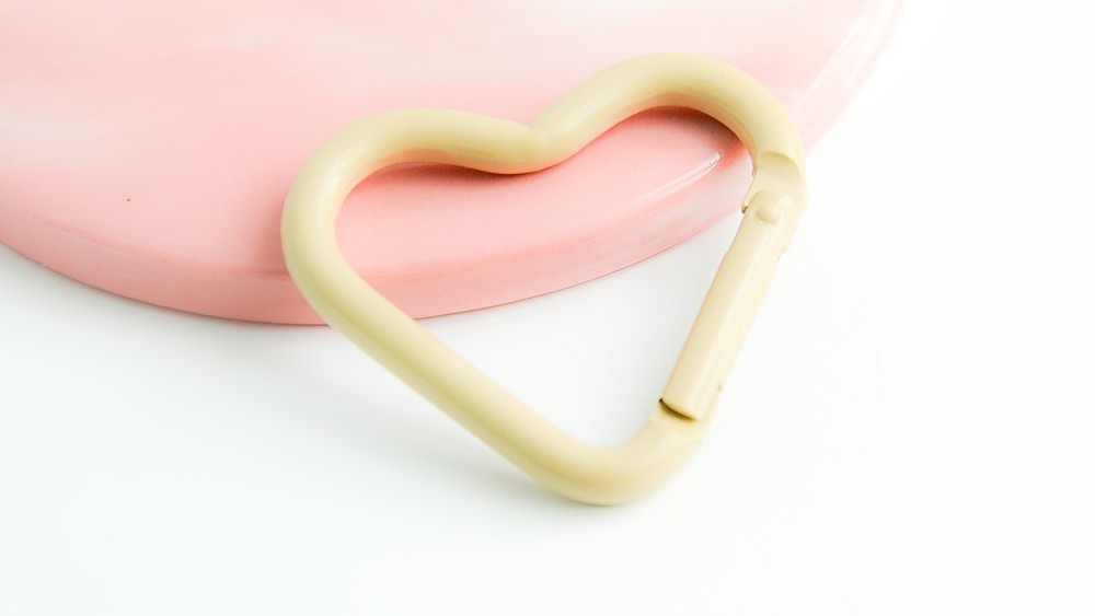 Mousqueton cœur couleur Support porte clés coeur