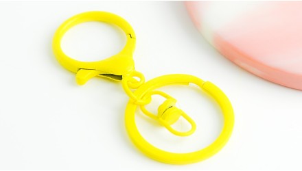 Support porte-clés mousqueton en fer coloré pour création DIY