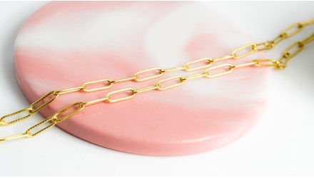 chaîne maille trombone 18k