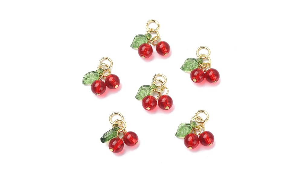 PENDENTIF CERISE ROUGE