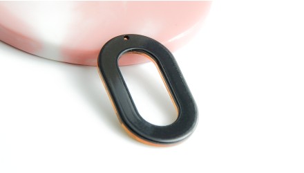 Connecteur ovale en acétate mordoré pour création de collier