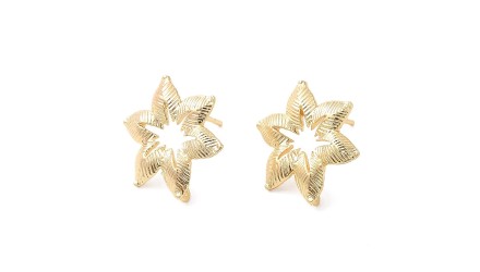 puce fleur laiton or