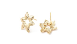 copy of Puces d'oreille feuille en laiton plaqué or 18k